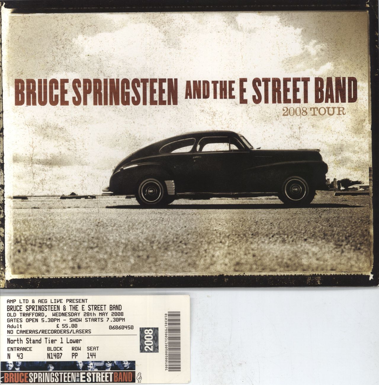 Bruce Springsteen 2008 Tour + ticket stub UK Tour programme