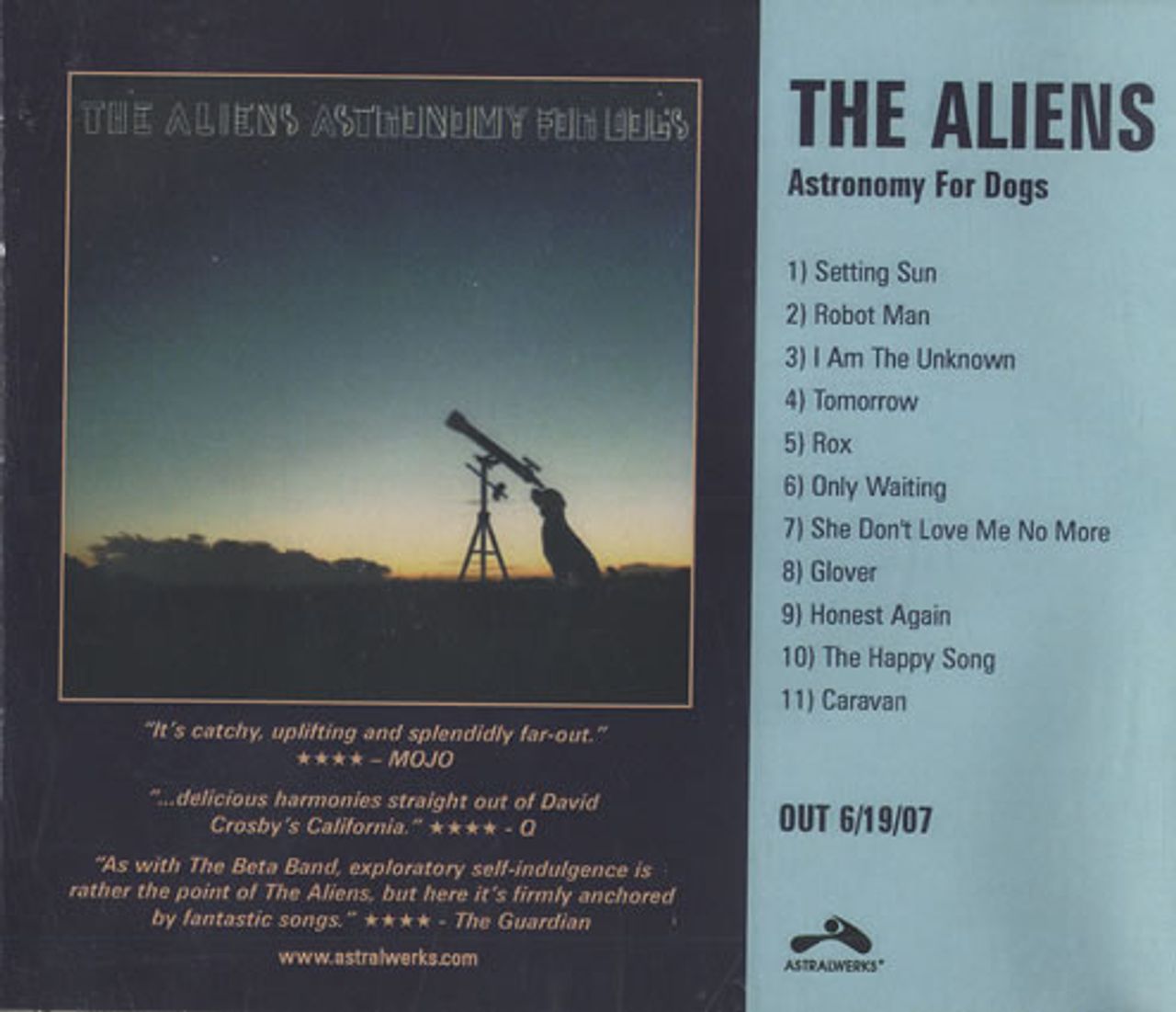 The Aliens Astronomy For Dogs US Promo CD-R acetate —