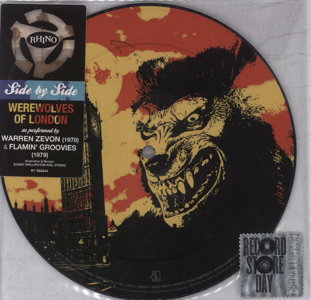 Warren Zevon Werewolves Of London - RSD16 US 7" vinyl picture disc (7 inch picture disc single) R7553444