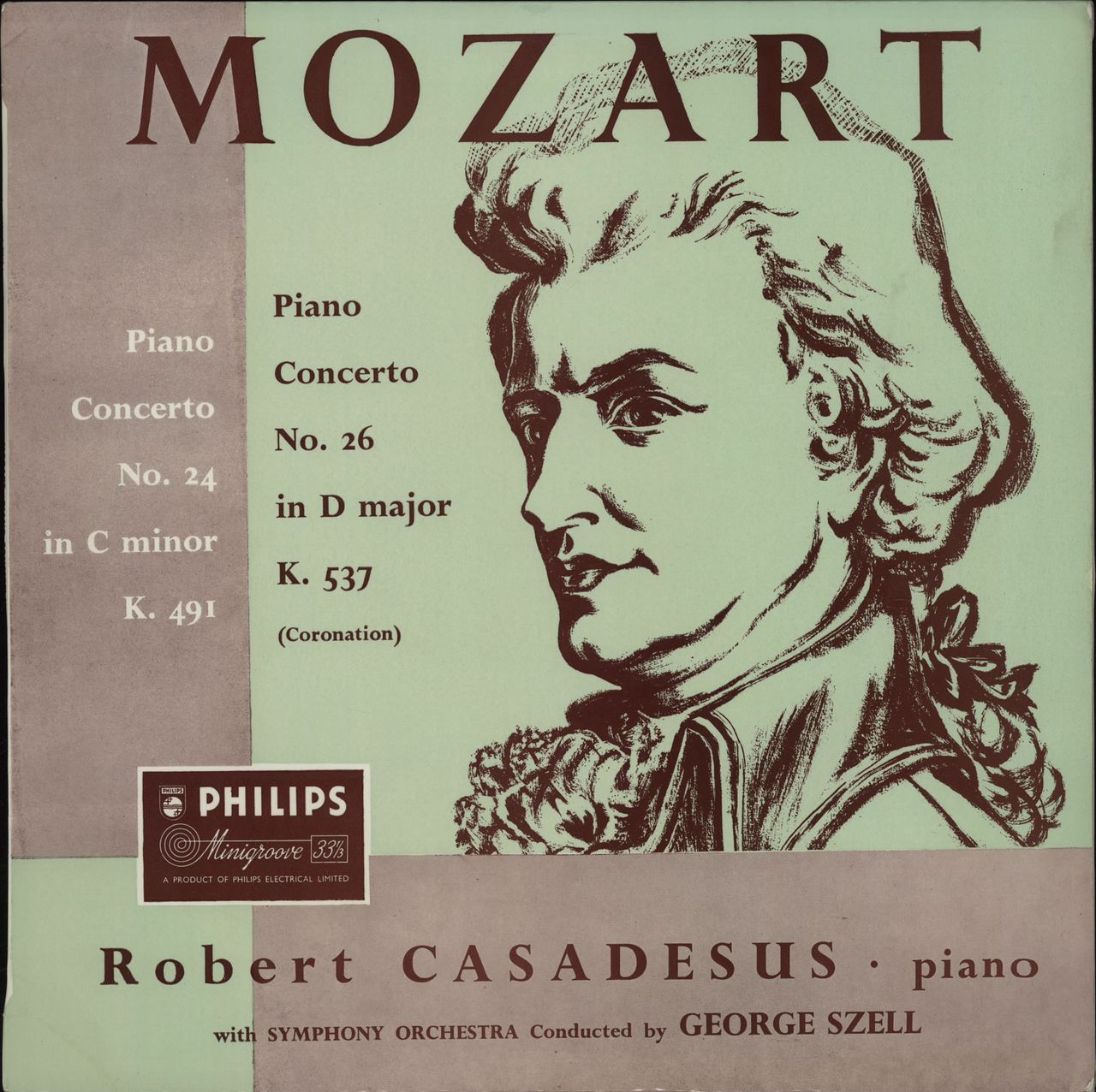 Lil Inspirere Natur Wolfgang Amadeus Mozart Piano Concerti Nos. 24 & 26 UK Vinyl LP —  RareVinyl.com