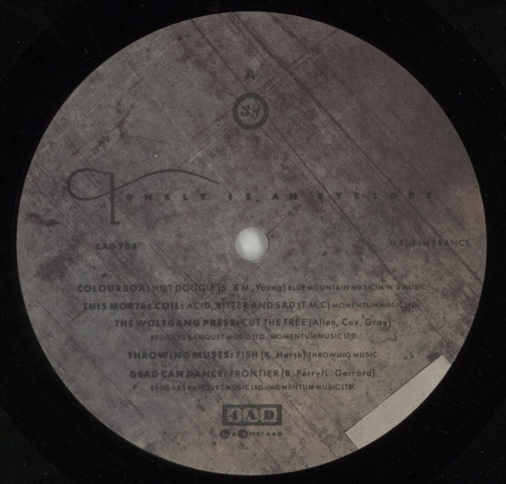 4.A.D.  Lonely Is An Eyesore - VG UK vinyl LP album (LP record) 4ADLPLO869948