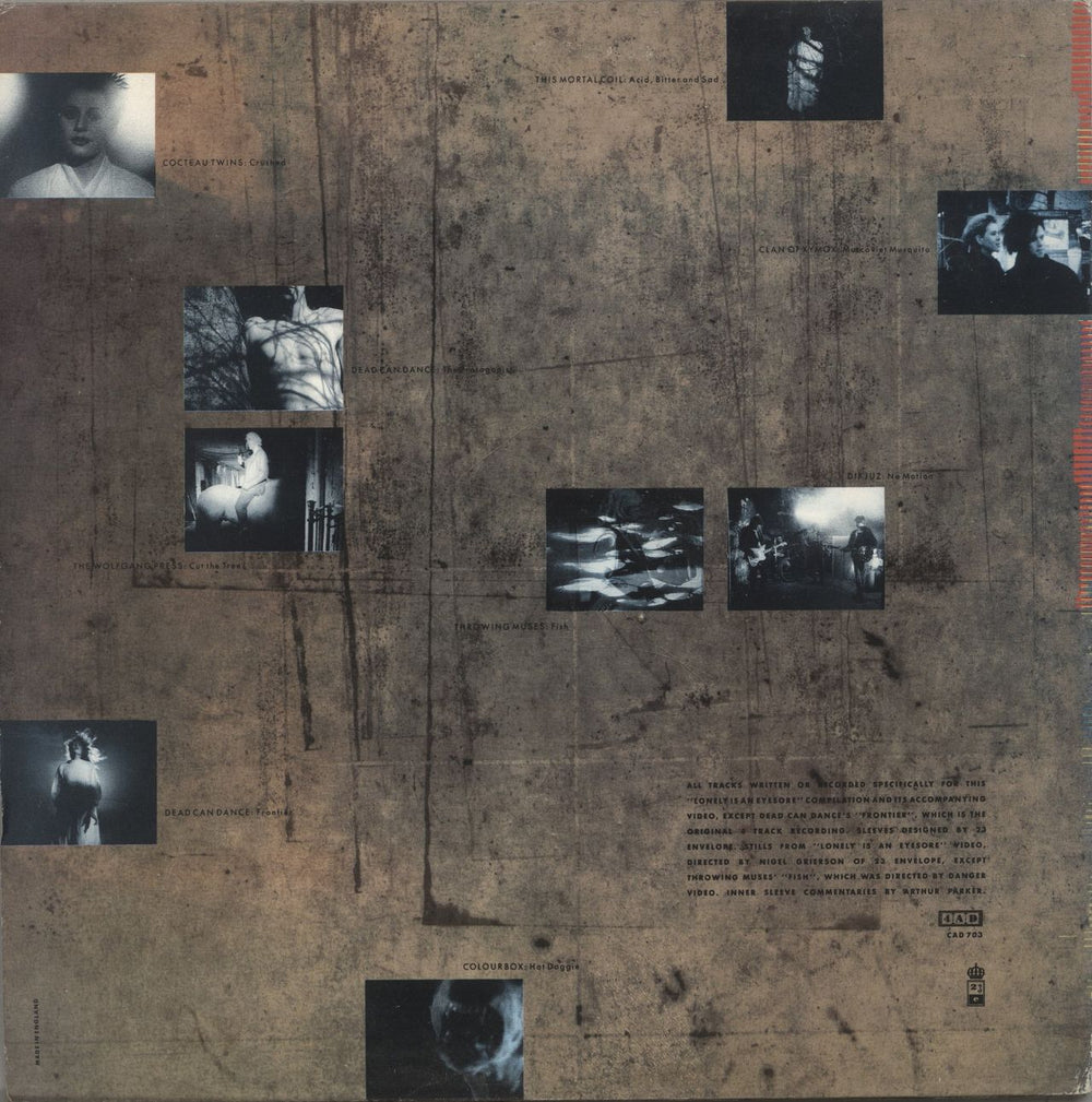 4.A.D.  Lonely Is An Eyesore - VG UK vinyl LP album (LP record)