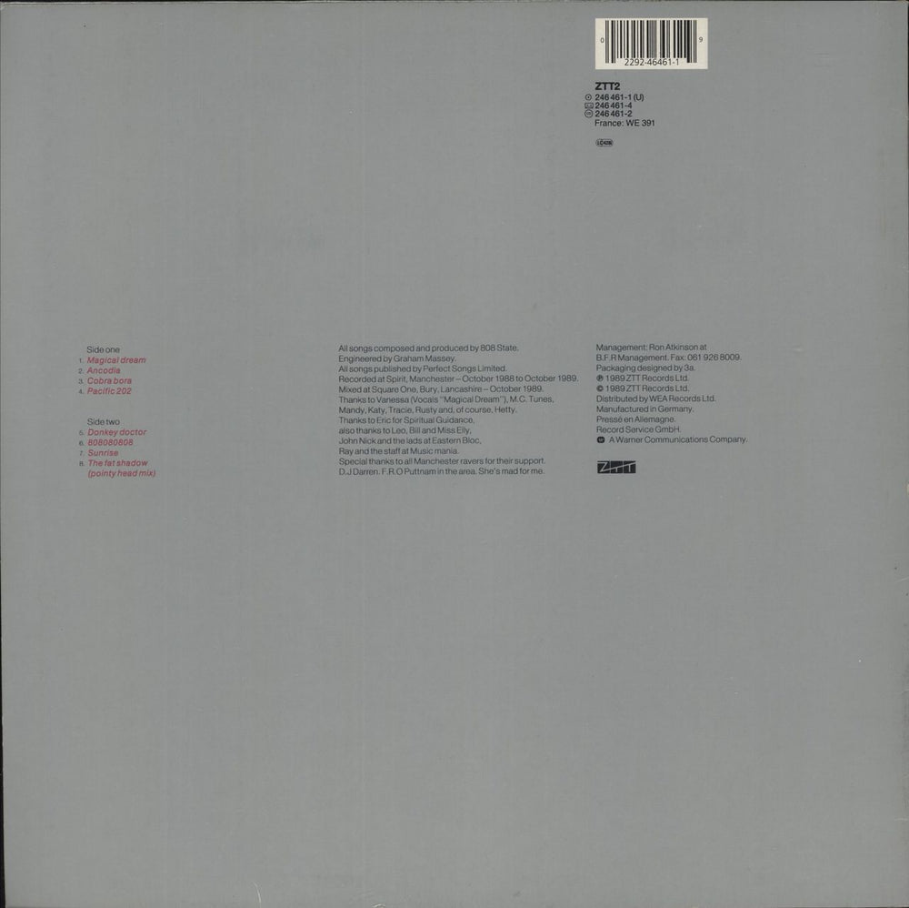 808 State 808:90 German vinyl LP album (LP record) 022924646119