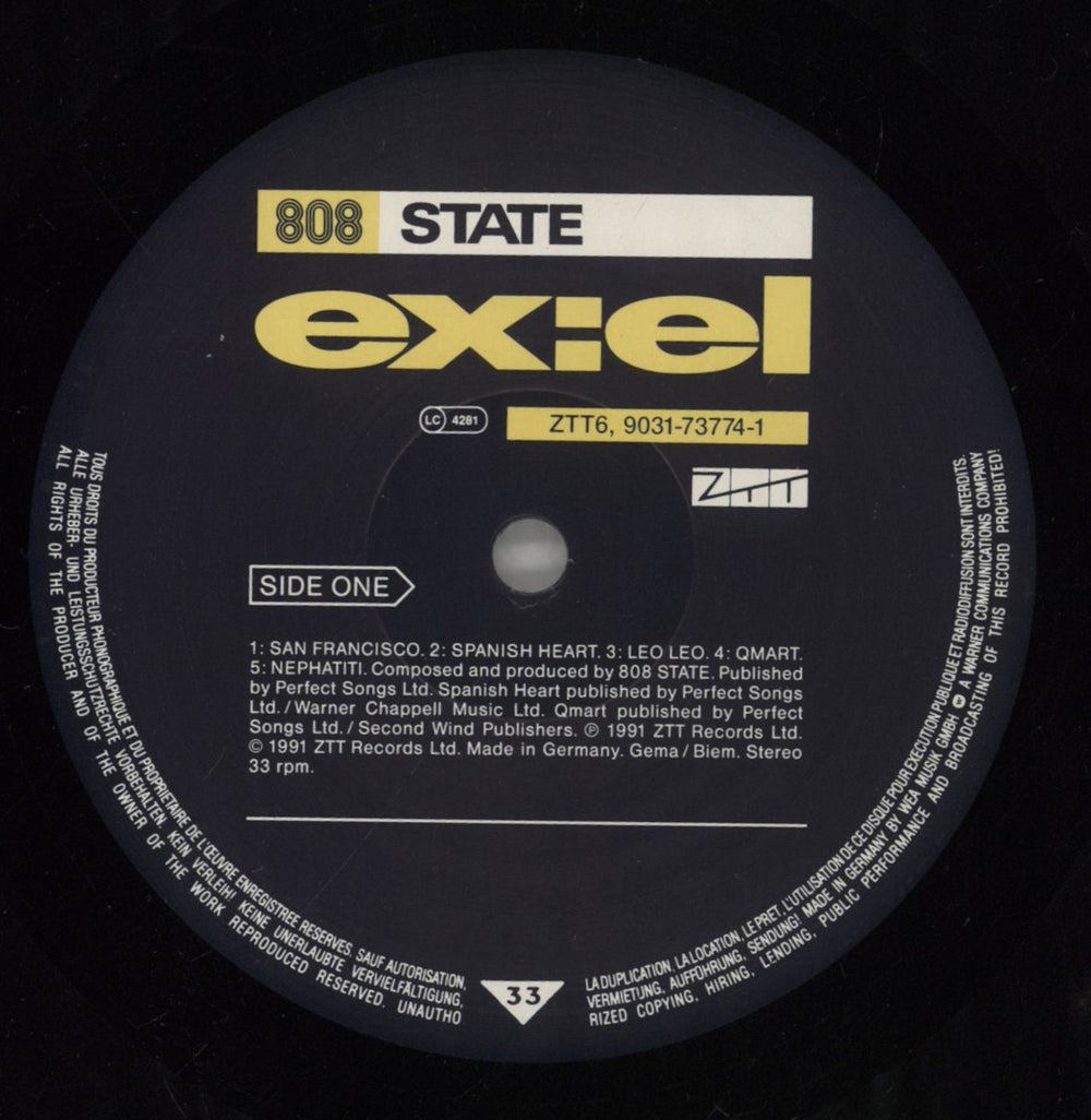 808 State ex:el UK vinyl LP album (LP record) 808LPEX710430
