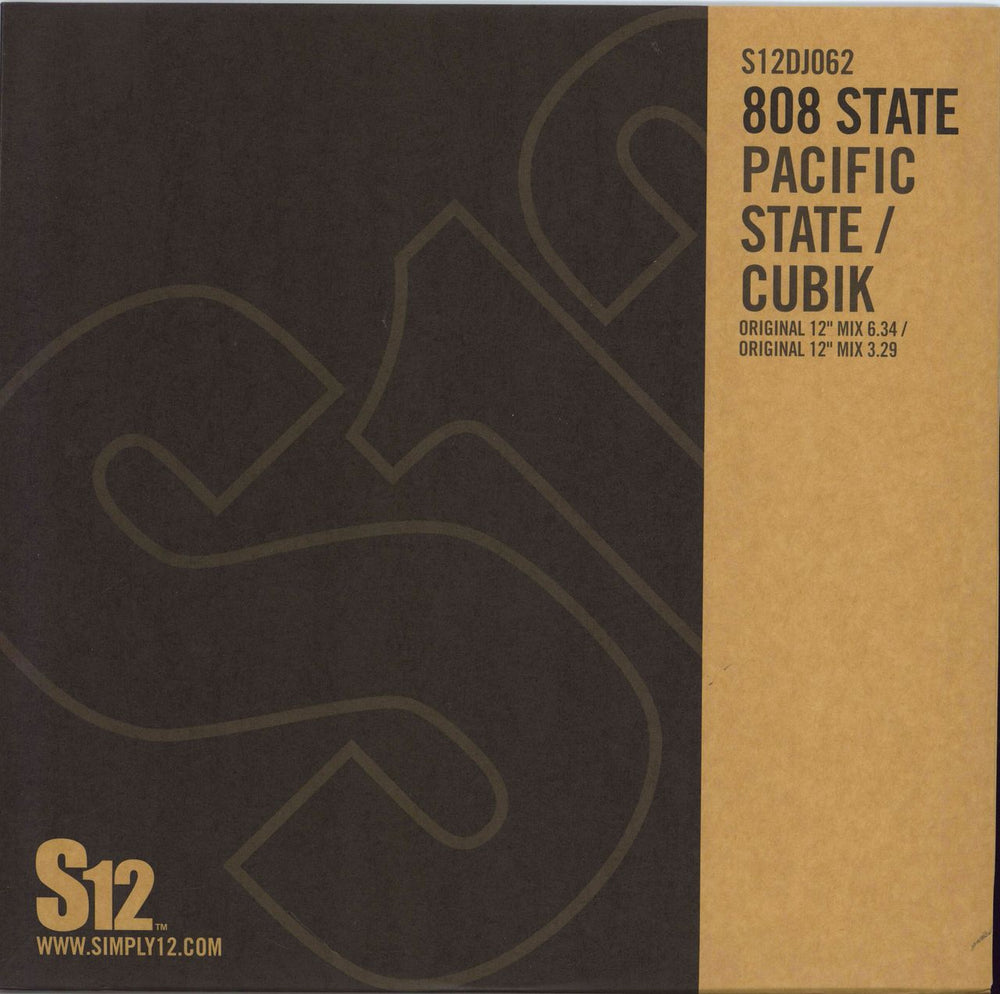 808 State Pacific State / Cubik UK 12" vinyl single (12 inch record / Maxi-single)