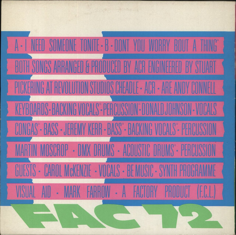 A Certain Ratio I Need Someone Tonite UK 12" vinyl single (12 inch record / Maxi-single)