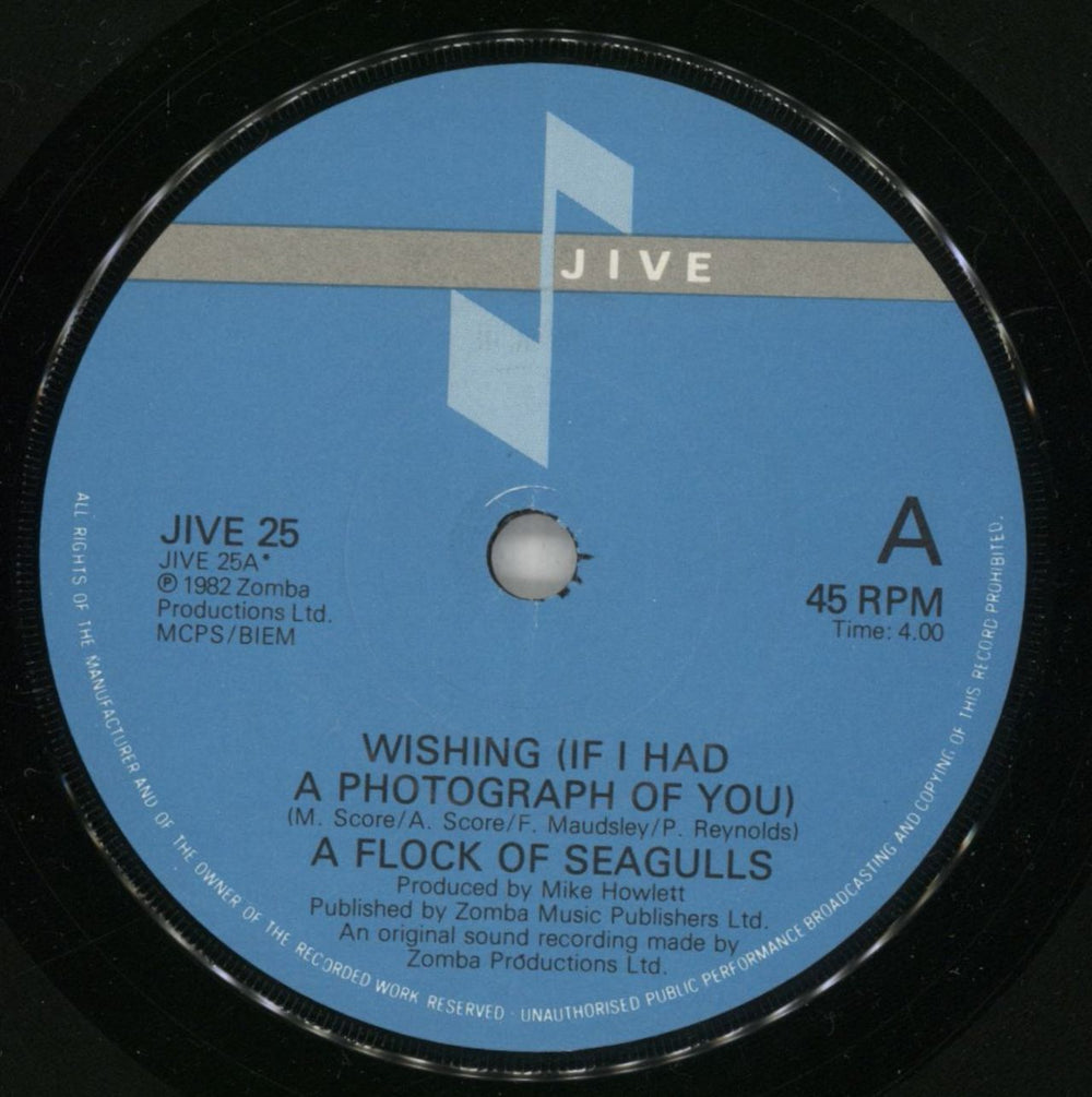 A Flock Of Seagulls Wishing (If I Had A Photograph Of You) UK 7" vinyl single (7 inch record / 45) FLK07WI183388