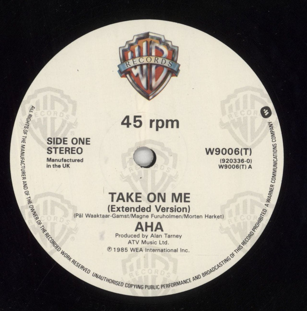 A-Ha Take On Me - 3rd Issue - Colour Sleeve UK 12" vinyl single (12 inch record / Maxi-single) AHA12TA14160