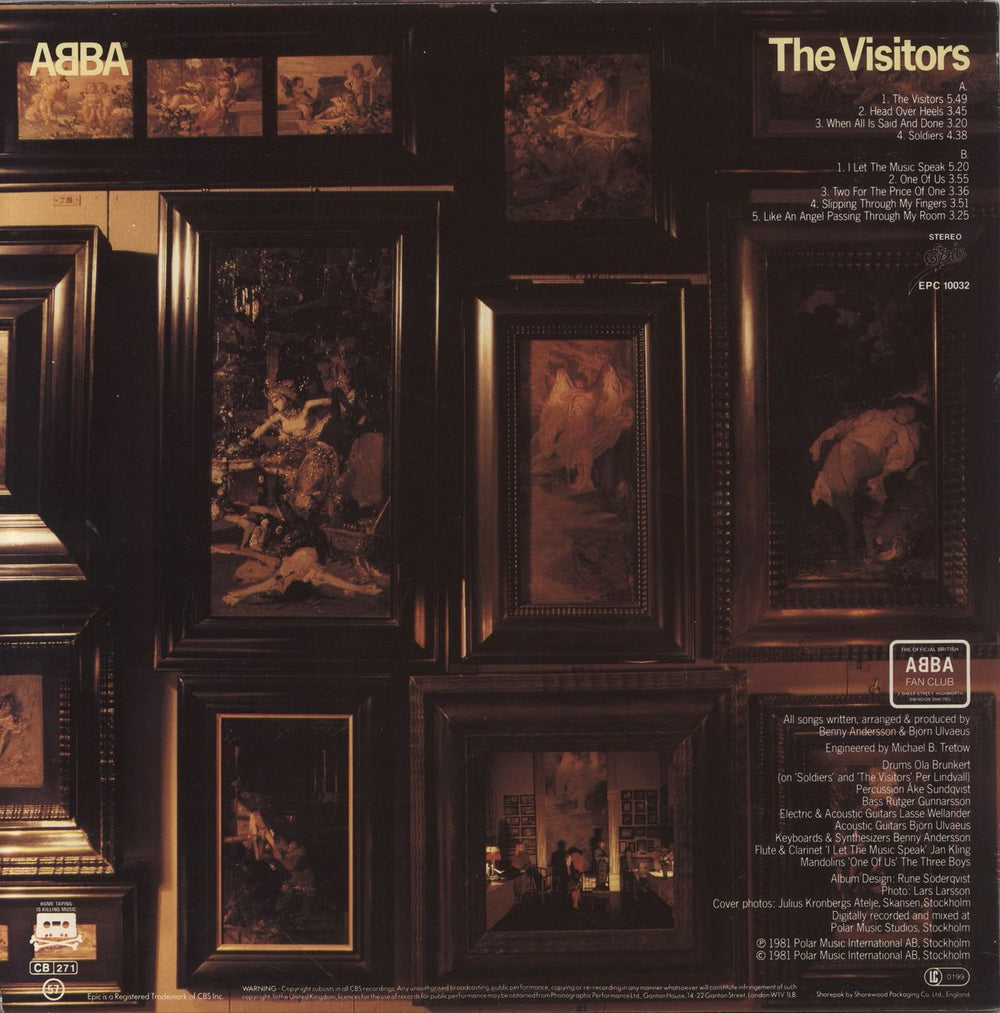 Abba The Visitors + merch insert UK vinyl LP album (LP record)