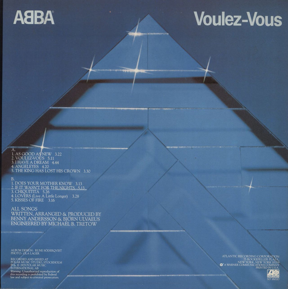 Abba Voulez-Vous US vinyl LP album (LP record)