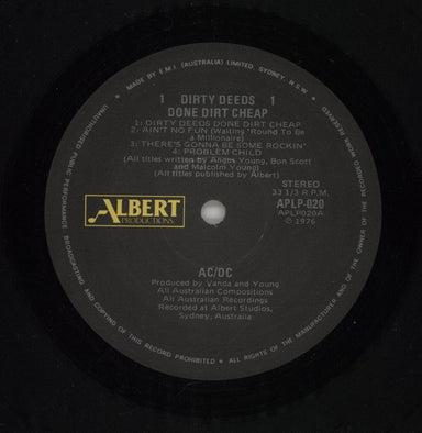 AC/DC Dirty Deeds Done Cheap - 4th Australian vinyl LP album (LP record) ACDLPDI871221