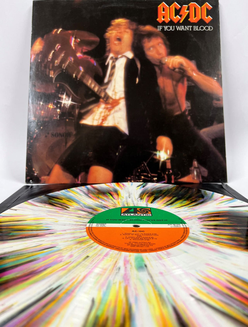 AC/DC If You Want Blood You've Got It - Multi-coloured Splatter Vinyl Dutch vinyl LP album (LP record)