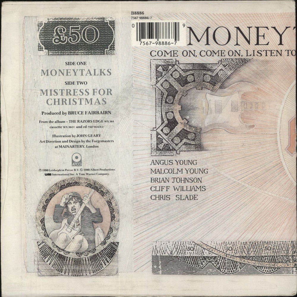 AC/DC Money Talks - EX UK 7" vinyl single (7 inch record / 45) 075679888679