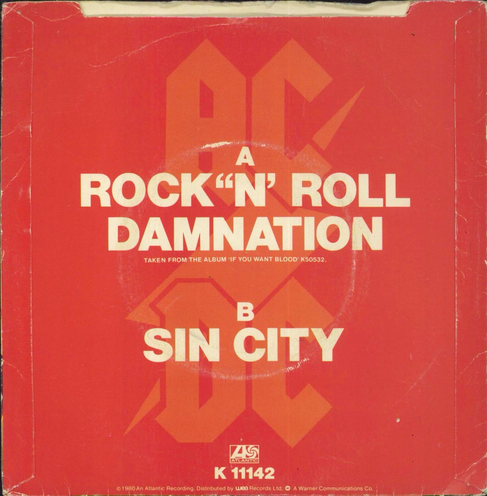 AC/DC Rock N Roll Damnation - 2nd - EX UK 7" vinyl single (7 inch record / 45)
