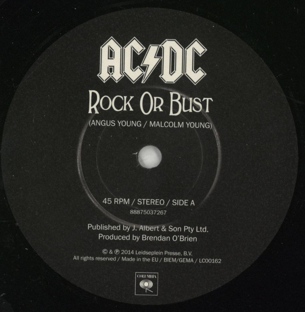 AC/DC Rock Or Bust UK 7" vinyl single (7 inch record / 45) ACD07RO864321