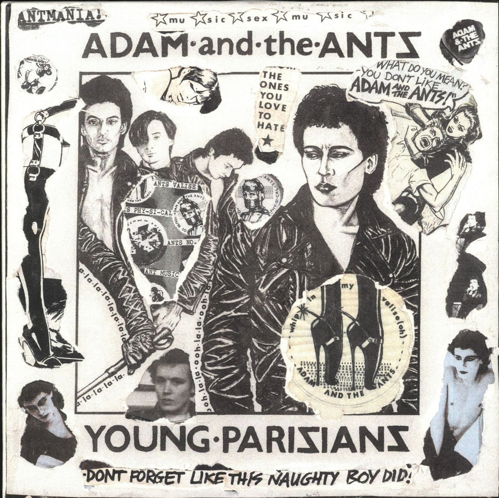 Adam & The Ants Young Parisians - Punk Art sleeve UK 7" vinyl single (7 inch record / 45) MAL-ONE-001