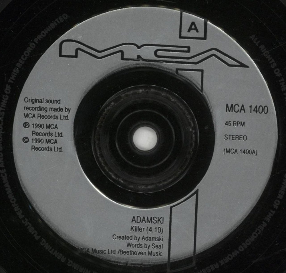 Adamski Killer UK 7" vinyl single (7 inch record / 45) SKI07KI443702