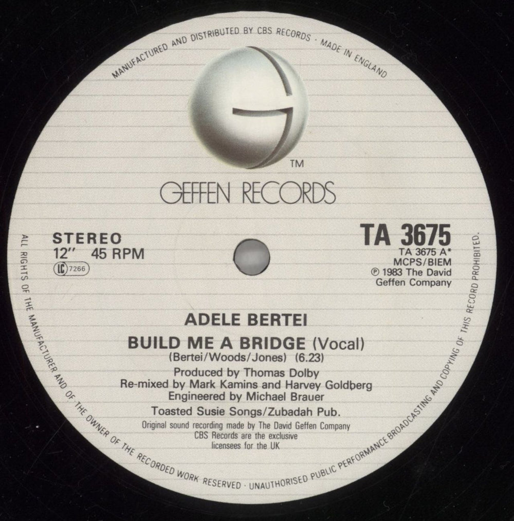Adele Bertei Build Me A Bridge UK 12" vinyl single (12 inch record / Maxi-single) AYZ12BU858408