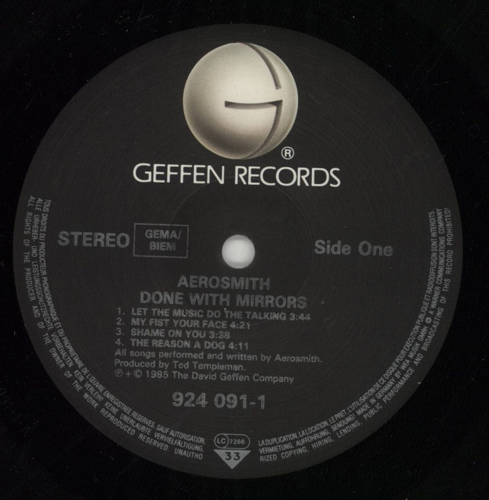 Aerosmith Done With Mirrors UK vinyl LP album (LP record) AERLPDO447393