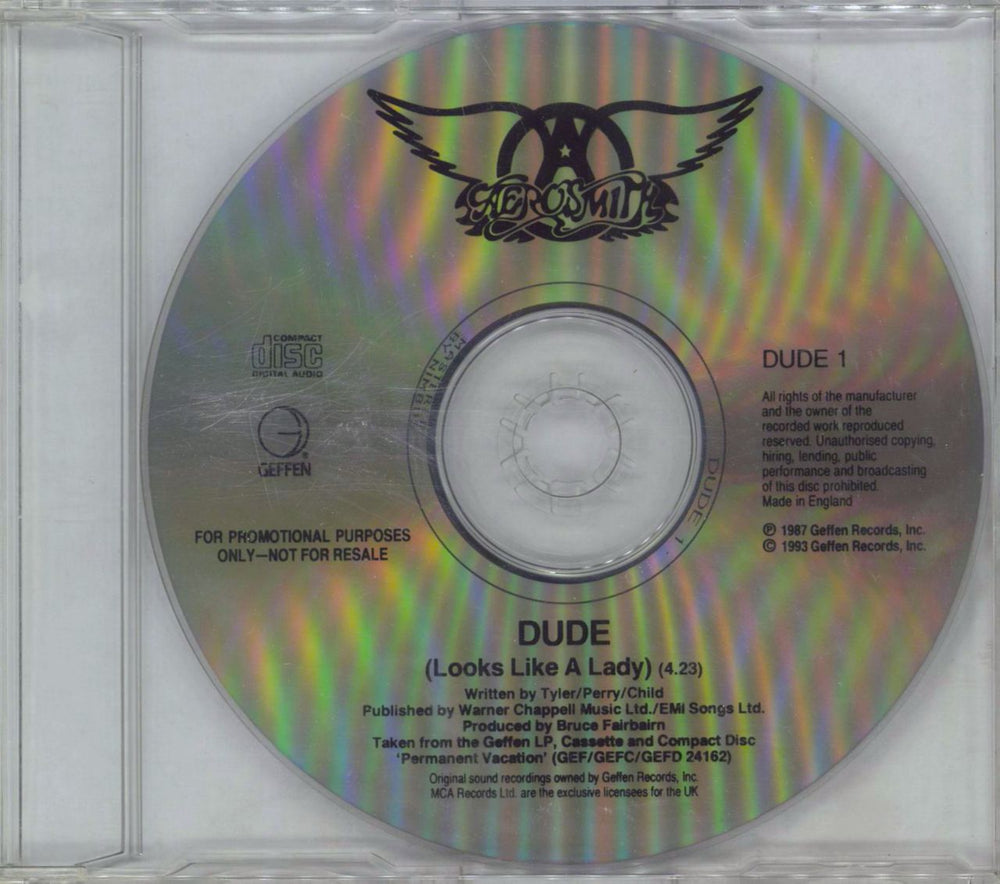 Aerosmith Dude (Looks Like A Lady) UK Promo CD single (CD5 / 5") DUDE1
