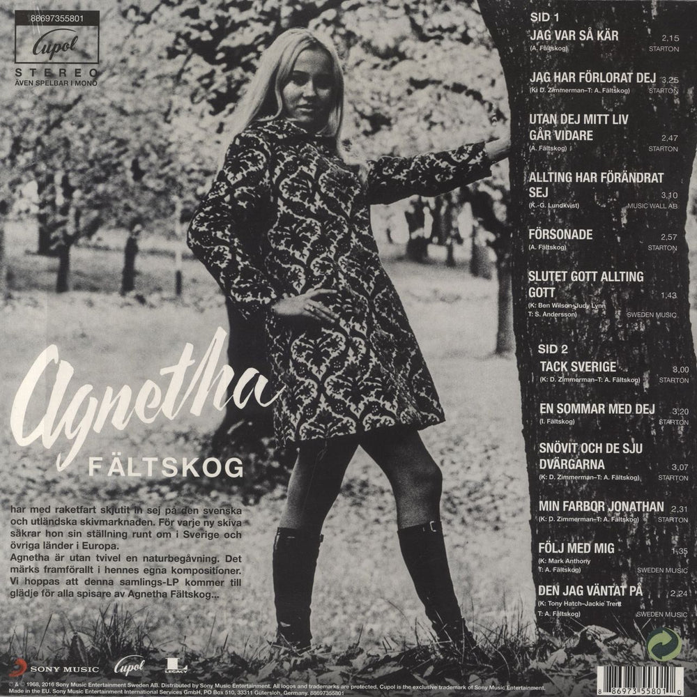 Agnetha Fältskog Agnetha Faltskog - RSD 2016 - 180 Gram Vinyl Swedish vinyl LP album (LP record) 886973558010