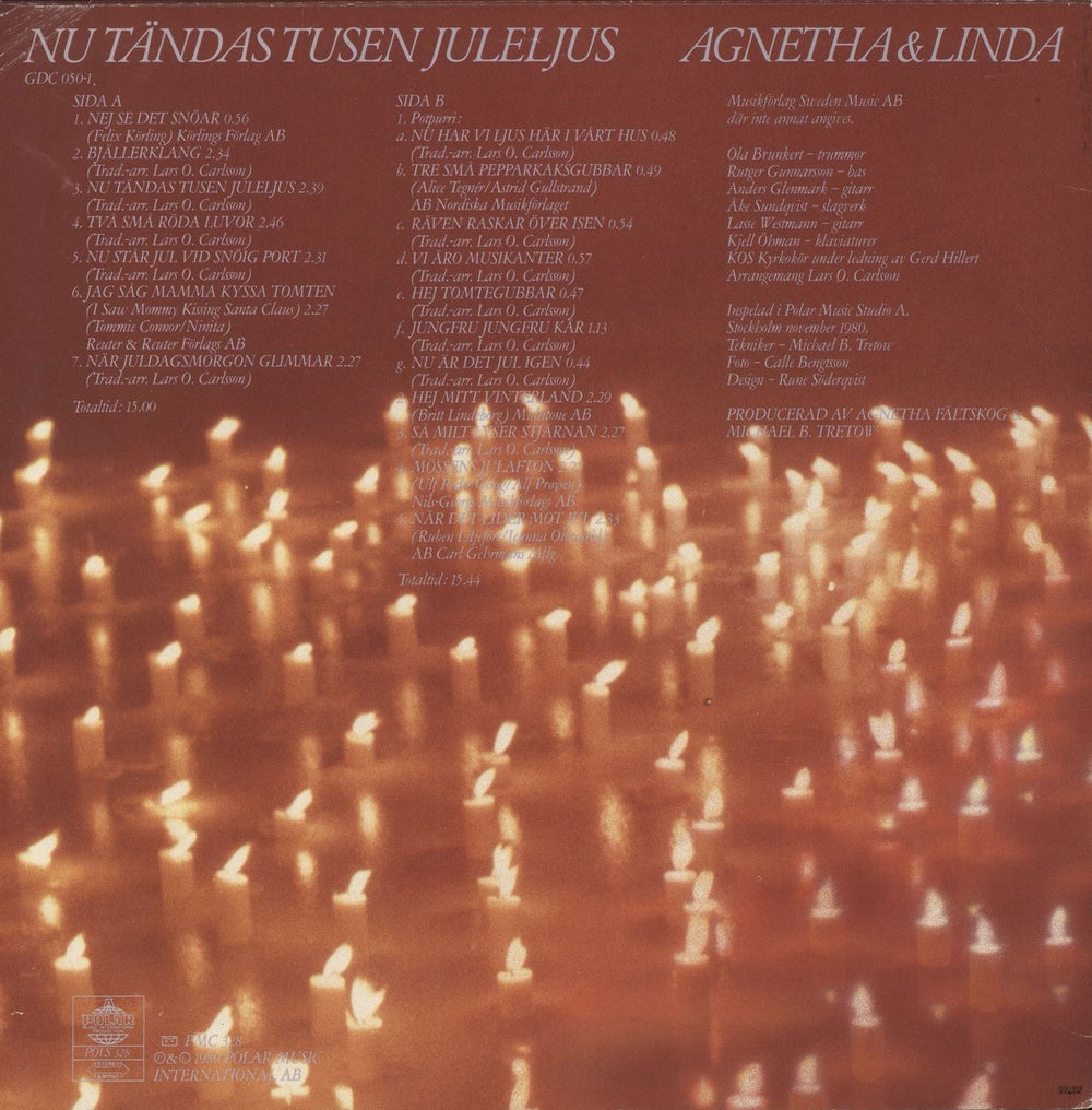 Agnetha Fältskog Nu Tandas Tusen Juleljus - EX Swedish vinyl LP album (LP record)