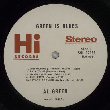 Al Green Green Is Blues US vinyl LP album (LP record) AEELPGR882088