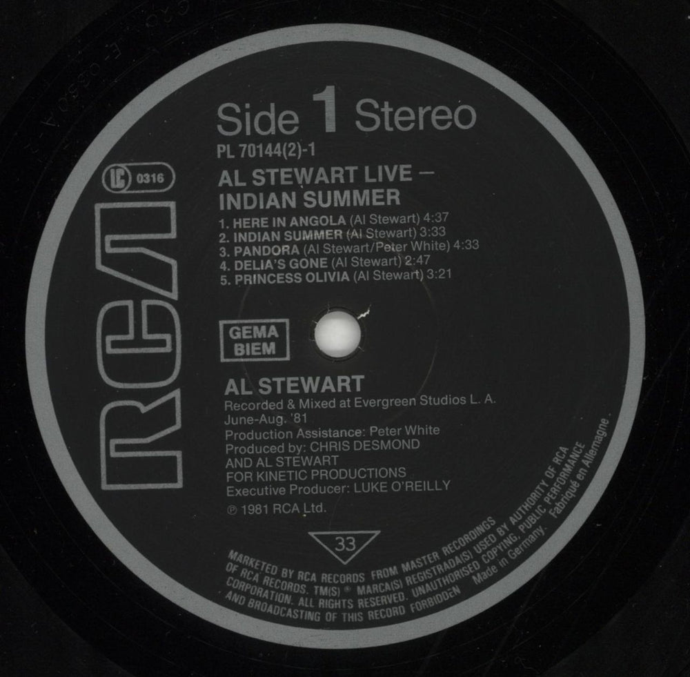 Al Stewart Indian Summer / Live - Barcoded Sleeve German 2-LP vinyl record set (Double LP Album) ALS2LIN863696