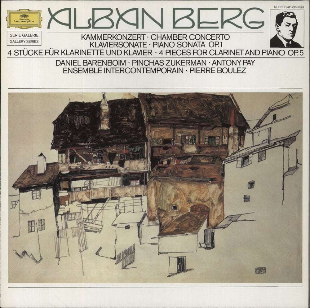 Alban Berg Kammerkonzert / Klaviersonate Op.1 / 4 Stücke Für Klarinette Und Klavier Op.5 German vinyl LP album (LP record) 413798-1