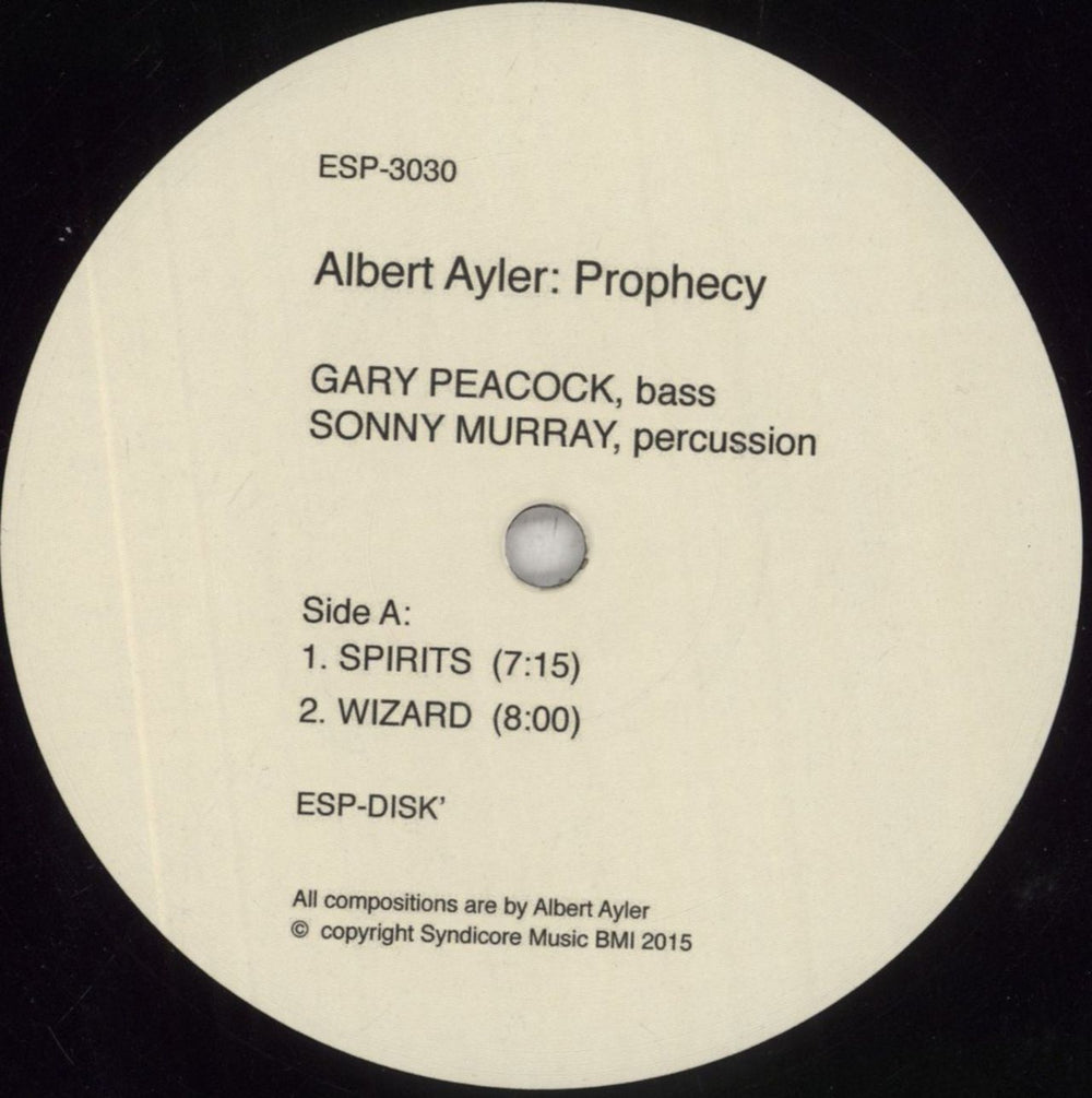 Albert Ayler Prophecy - 180gm US vinyl LP album (LP record) AYLLPPR853550