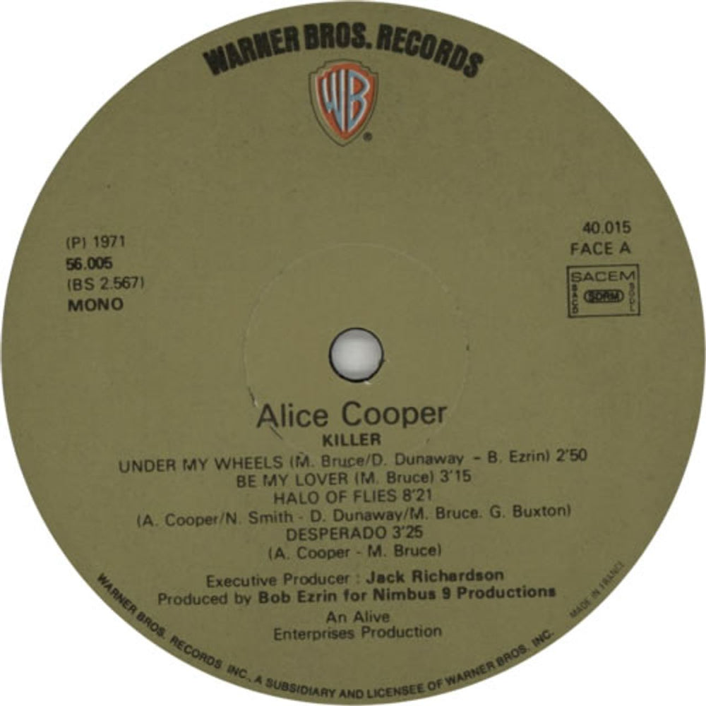 Alice Cooper Killer - 1st French vinyl LP album (LP record) COOLPKI600468
