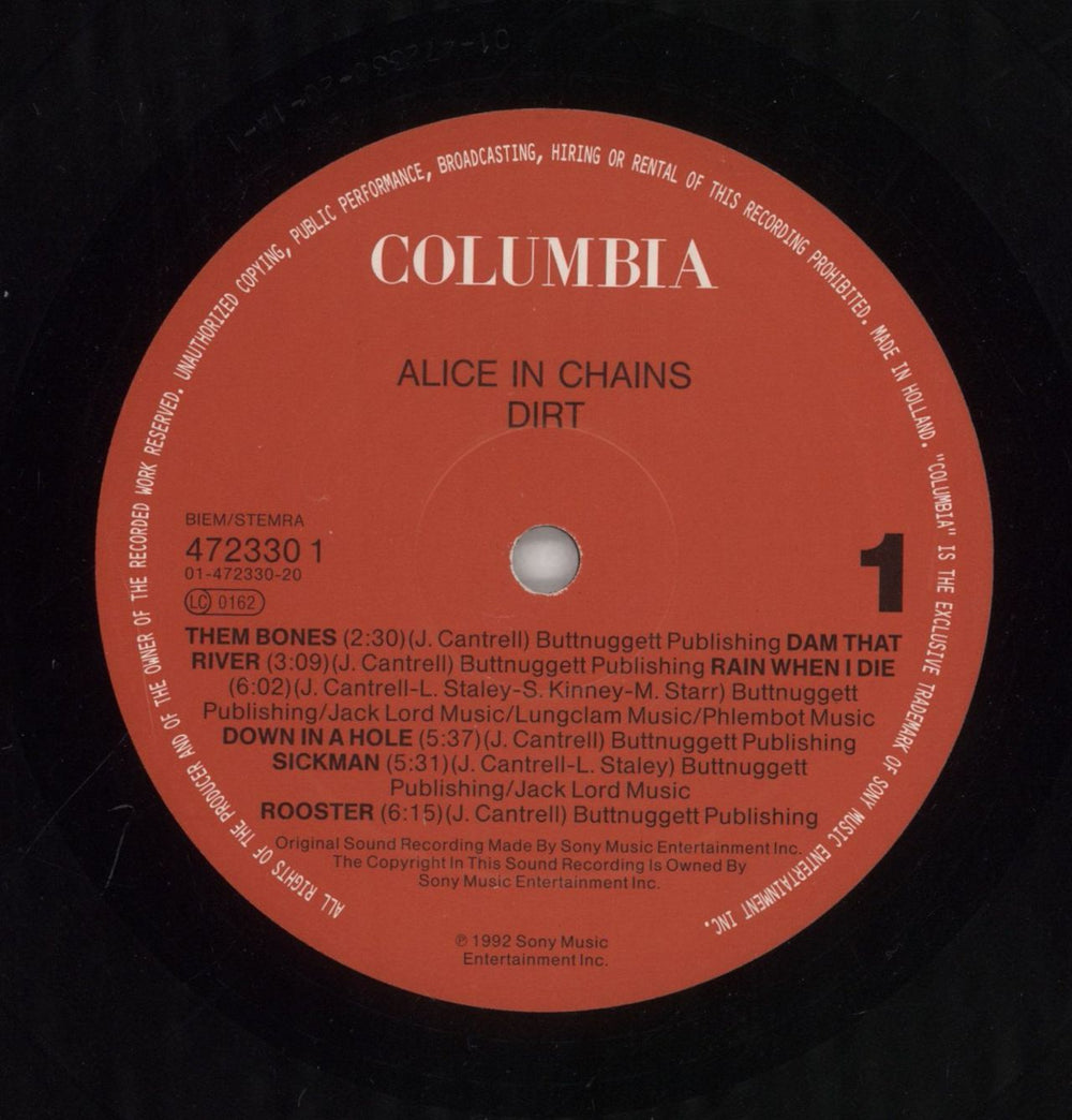 Alice In Chains Dirt - VG UK vinyl LP album (LP record) AICLPDI684360