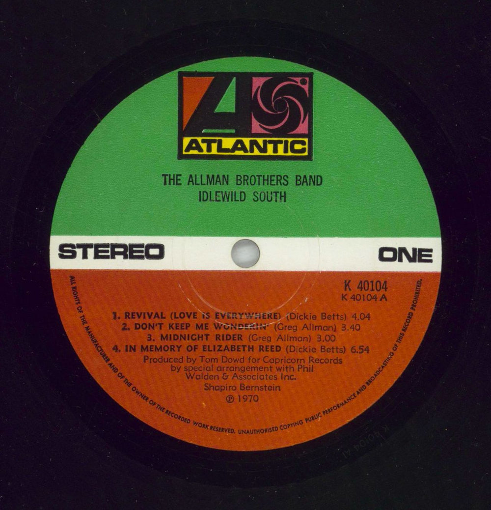 Allman Brothers Band Idlewild South UK vinyl LP album (LP record) ABRLPID868495