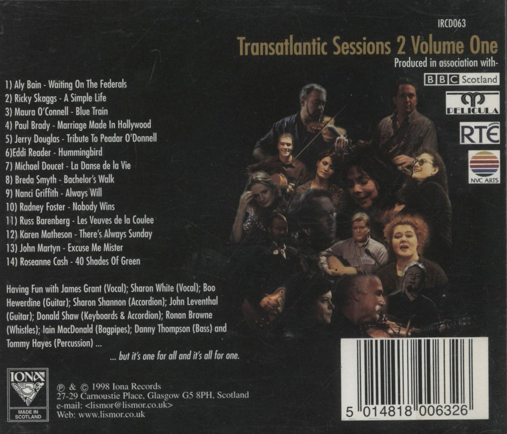 Aly Bain Transatlantic Sessions 2 - Volume One UK CD album (CDLP) 5014818006326