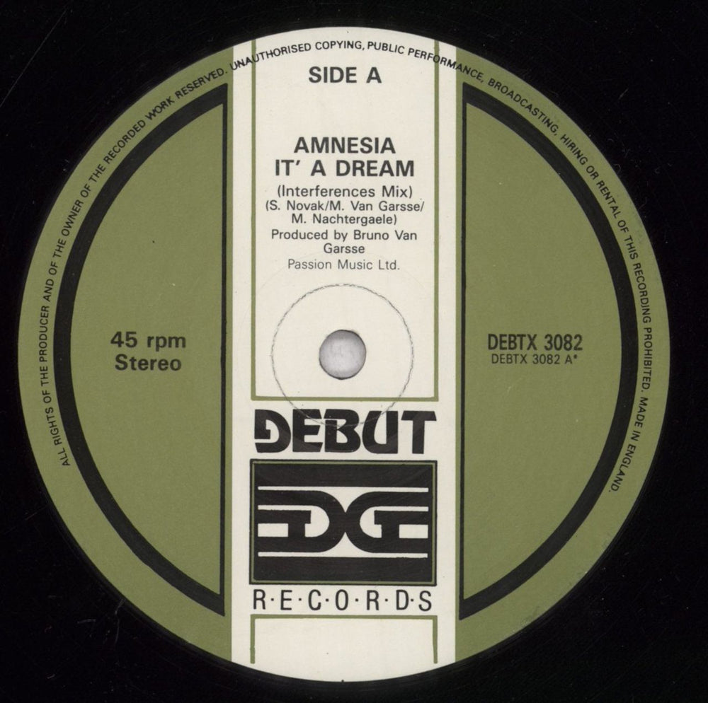 Amnesia (House) It's A Dream (Remix) UK 12" vinyl single (12 inch record / Maxi-single) 7M112IT839696