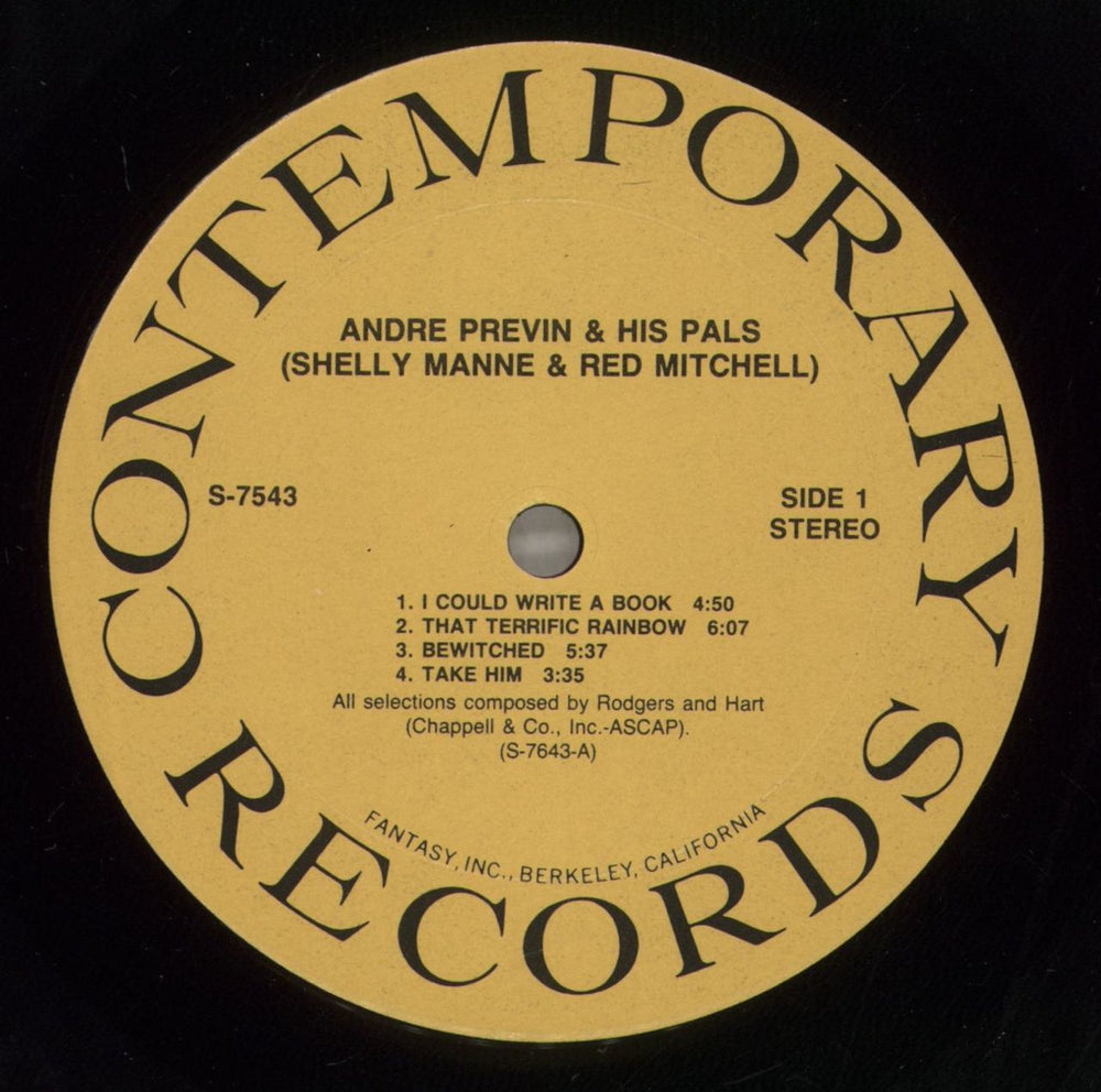 André Previn Pal Joey US vinyl LP album (LP record) AP1LPPA493407