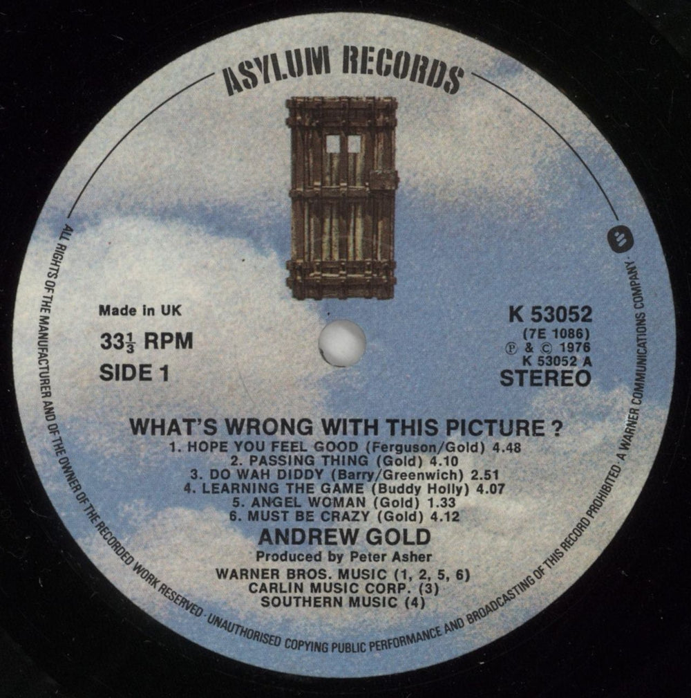 Andrew Gold What's Wrong With This Picture? UK vinyl LP album (LP record) ADWLPWH299662