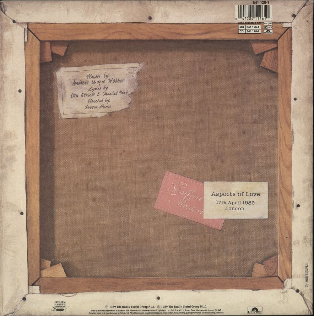 Andrew Lloyd Webber Aspects Of Love UK 2-LP vinyl record set (Double LP Album) 042284112611