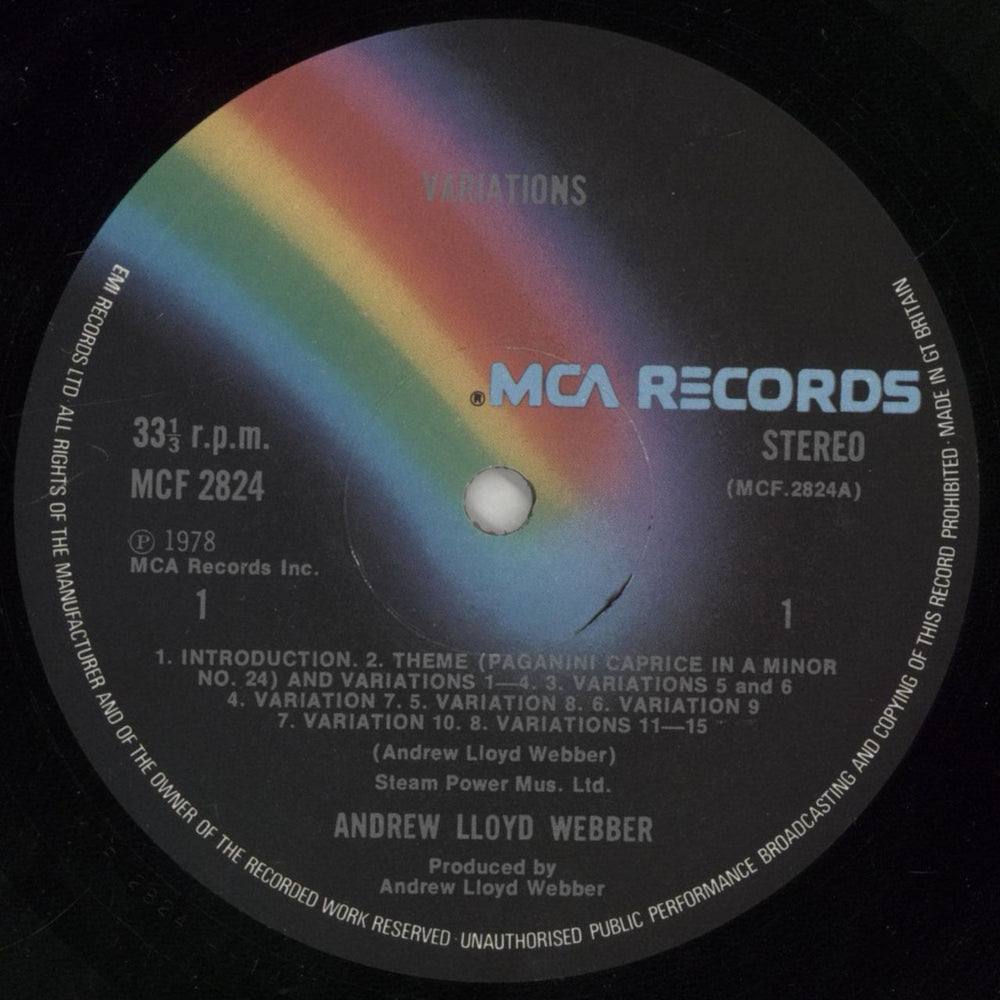 Andrew Lloyd Webber Variations - 1st - Gold Stamped Sleeve UK Promo vinyl LP album (LP record) ALWLPVA863006