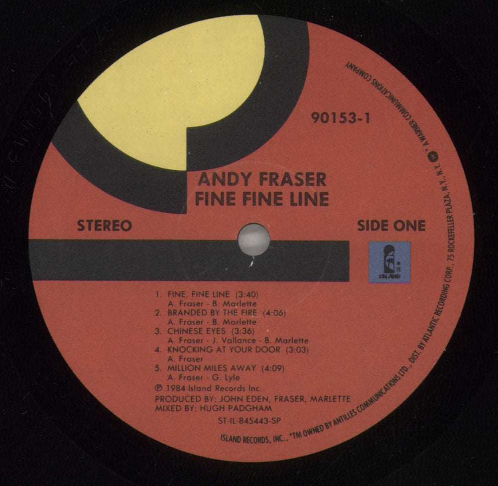 Andy Fraser Fine Fine Line - Gold Stamp US vinyl LP album (LP record) YFRLPFI877735