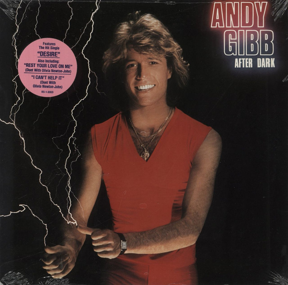 Andy Gibb After Dark - stickered shrink US vinyl LP album (LP record) RS-1-3069