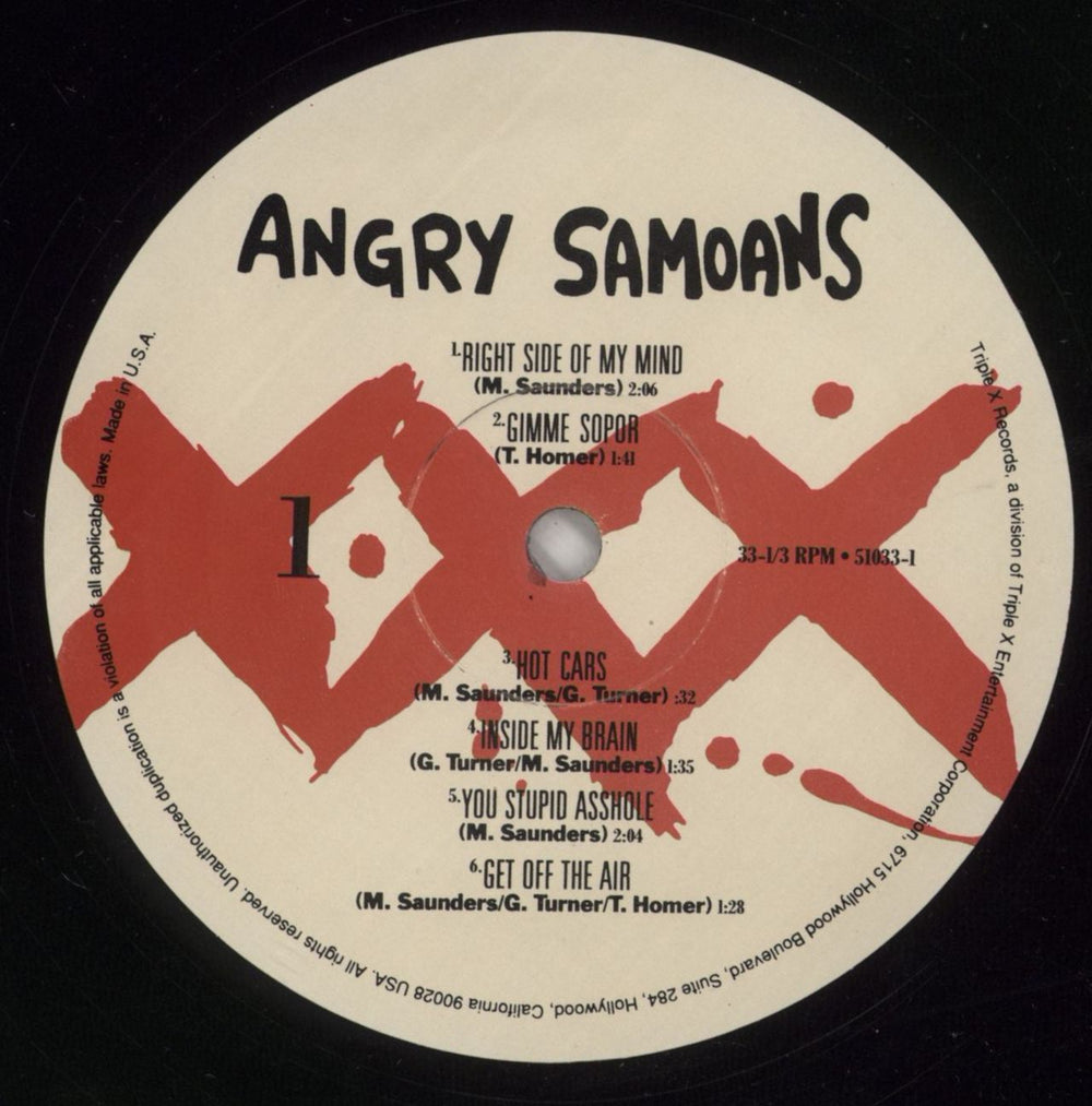 Angry Samoans Inside My Brain US vinyl LP album (LP record) A09LPIN867325