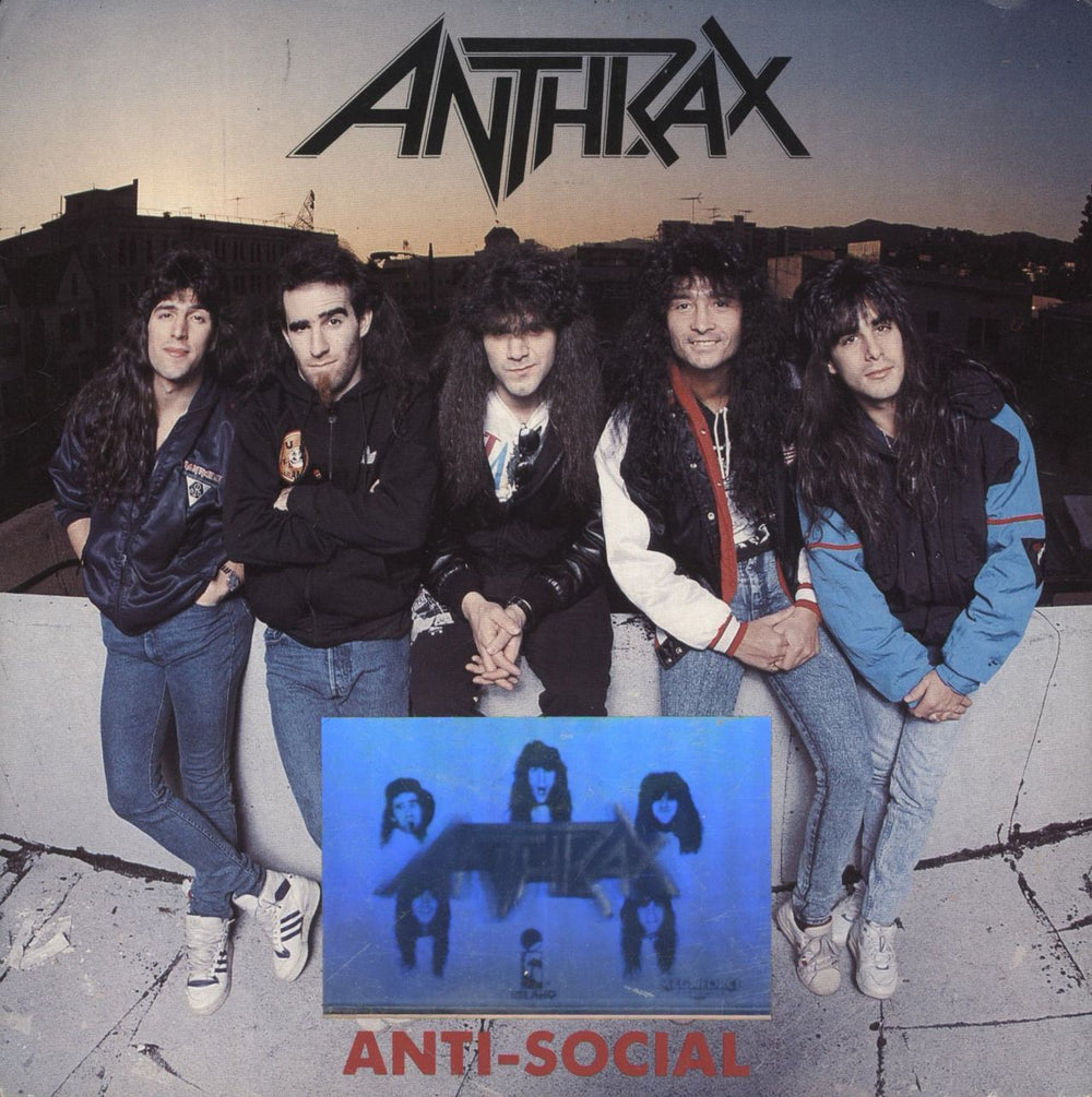 Anthrax Anti-Social - Hologram Sticker UK 7" vinyl single (7 inch record / 45) IS409