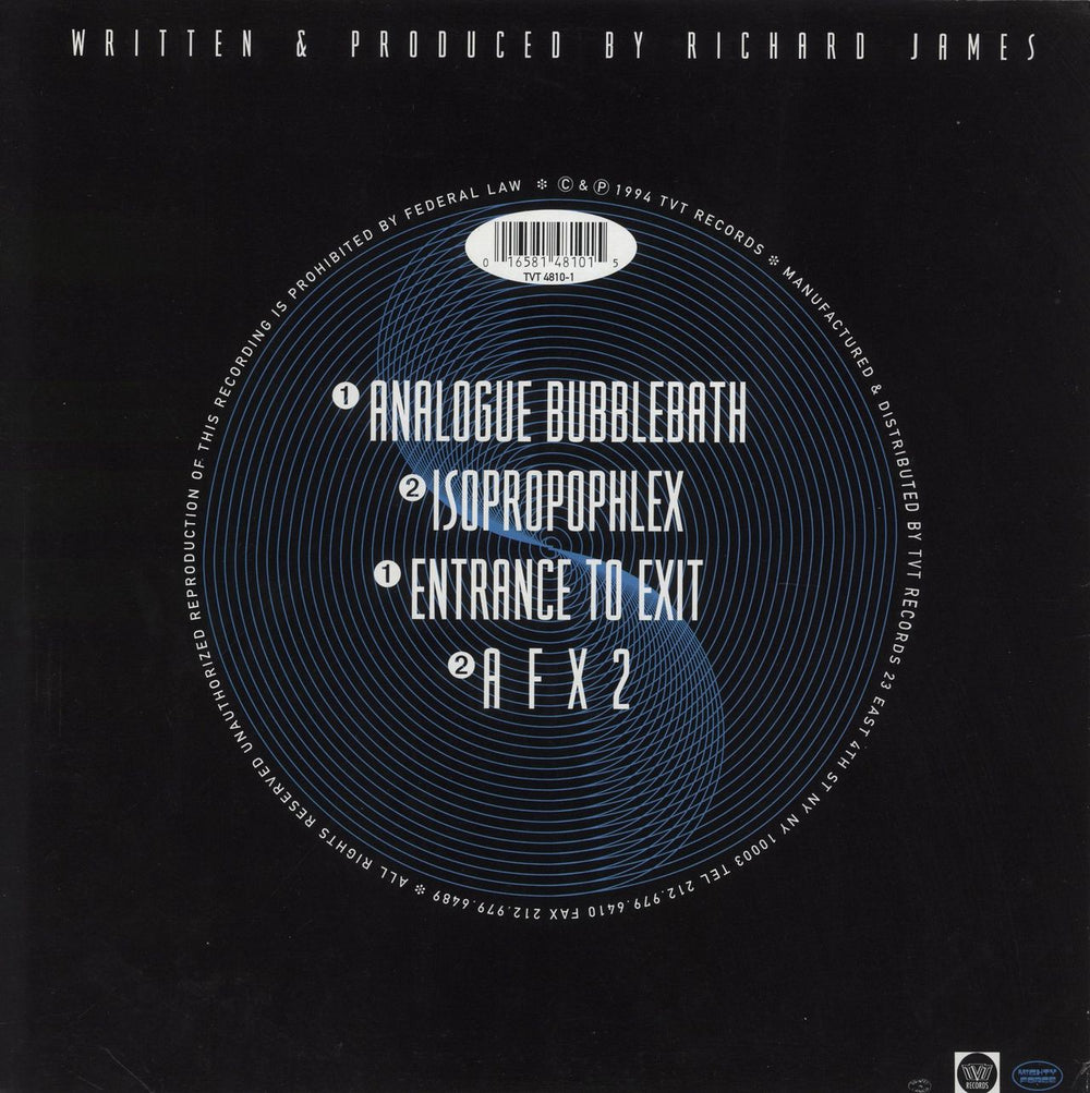 Aphex Twin Analogue Bubblebath US 12" vinyl single (12 inch record / Maxi-single)