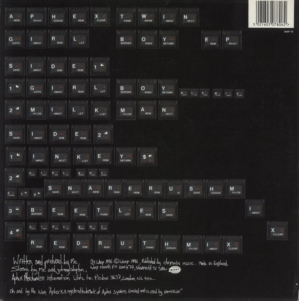 Aphex Twin "Girl/Boy" E.P. - EX UK 12" vinyl single (12 inch record / Maxi-single) 5021603078062