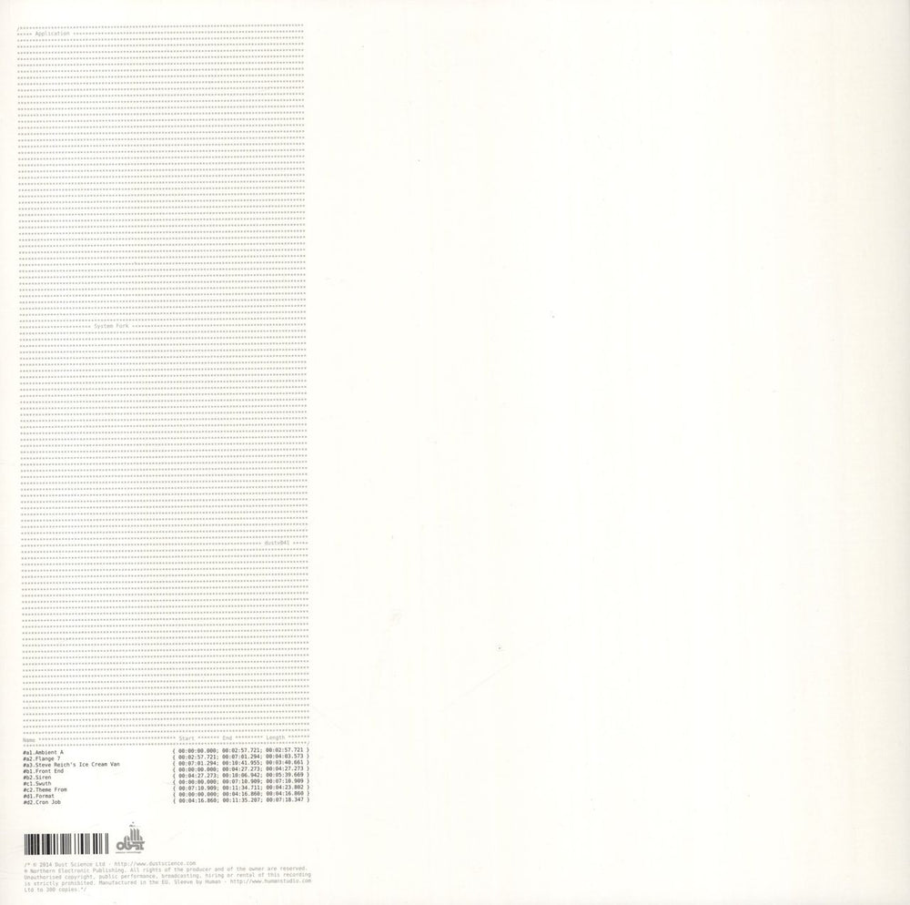 Application System Fork UK 2-LP vinyl record set (Double LP Album)