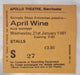 April Wine The Nature Of The Beat World Tour '81 + Ticket Stub UK tour programme APWTRTH817136