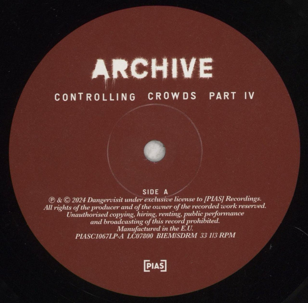 Archive Controlling Crowds Part IV UK vinyl LP album (LP record) IVELPCO855795