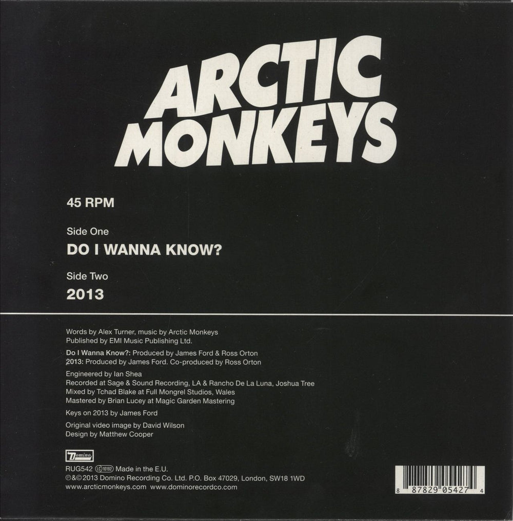 Arctic Monkeys Do I Wanna Know? UK 7" vinyl single (7 inch record / 45) 887829054274