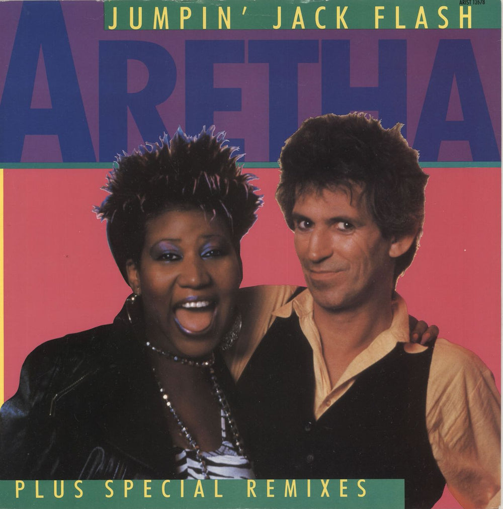 Aretha Franklin Jumpin' Jack Flash UK 12" vinyl single (12 inch record / Maxi-single) ARIST12678